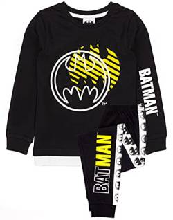 DC Comics Batman Pyjamas Jungen Kinder Schwarz Langes T-Shirt PJS 10-11 Jahre von DC Comics