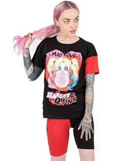 DC Comics Harley Quinn Pyjamas Womens Mad Love T-Shirt & Radfahren Short Set XL von DC Comics