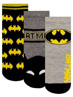 DC Comics Jungen Socken Packung mit 3 Batman Mehrfarbig 20-23 von DC Comics