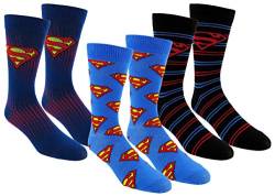 DC Comics Mens Superman Casual Crew Socks 3 Pair Pack (One Size, Superman 3) von DC Comics