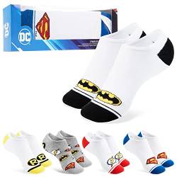 DC Comics Socken Herren Sneaker Socken Damen Unsichtbar Füßlinge Teenager Tennissocken Sportsocken Herren Jungen Teenager Socks Kurze (Weiß) von DC Comics