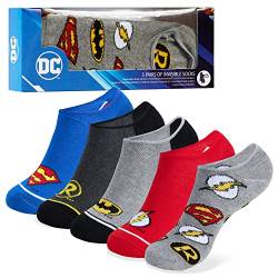 DC Comics Socken für Kinder 5er-Pack Batman Superman Sneaker Socken Jungen und Mädchen (35-40, Mehrfarbig) von DC Comics