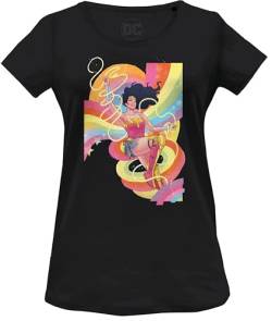 dc comics Damen Wodcomits001 T-Shirt, Schwarz, Large von DC Comics