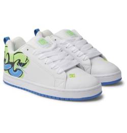 DC Shoes Herren Court Graffik Sneaker, White/Lime/Turquoise, 41 EU von DC Shoes