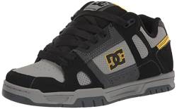 DC Herren Stag Low Top Skateschuh Skate-Schuh, Grau, Schwarz, Gelb, 44.5 EU von DC