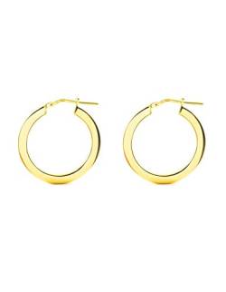 Damen & Kinder Creolen Hoop 26x3 mm Ohrstecker - 925 Sterling goldenes Silber - Geschenkbox von DCB