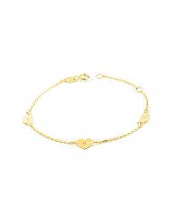 Damen & Kinder zirkon Herzen Armband - Gelbgold 9 Karat (375) - Geschenkbox - Garantiezertifikat von DCB