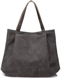Canvas Shopper Bag Damen Handtasche Einkaufstasche mit Große Kapazität 48 * 38 * 15cm von DCCN
