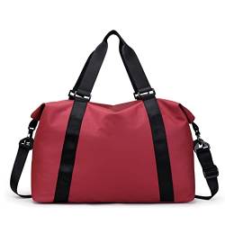 DCHDCO Reisetasche, superleichte Reisetasche, Tragetasche, Handgepäck mit Nasser Tasche, Wasserabweisende Reisetasche für Damen und Herren, rot, 45 x 35 x 15 cm von DCHDCO