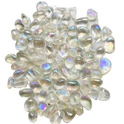 DCJFMUQQDX Steinschmuck, natürlicher Kristall, Aura-Quarz, Kies, Kristall, weißer Aura-Kristall, Trommelsteine, Steinschmuck JIYUEYIN (Size : 200g) von DCJFMUQQDX