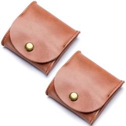DCNIYT Premium Leder-Münzgeldbörsen und -taschen – 2er-Set – unverzichtbares Zubehör für Reisen und den täglichen Gebrauch – kleine Kopfhörer-Hülle und kompakte Brieftaschen für Kleingeld und kleine von DCNIYT