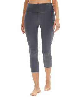 DDOBB Capri Leggings Damen High Waist 3/4 Leggins Blickdicht Caprihose Kurze Sporthose Elastisch Yogahose Laufhose Hose für Fitness Zuhause(H-Schwarz*2, (DE34-40)=S-M) von DDOBB