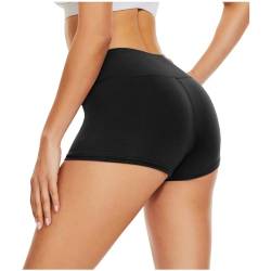 DDOBB Radlerhose Damen Kurz Shorts Unter Kleid High Waist Sportshorts Bauchweg Unterhosen Hotpants Blickdichte Sporthose Boxershorts Gym Leggings(schwarz, XS) von DDOBB