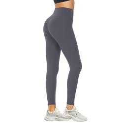 DDOBB Leggings Damen High Waist Leggins Blickdicht Schwarz Sportleggins Lang Bauchweg Hose Elastisch Yogahose Gym Outdoor Alltag(A-Dunkelgrau, (DE34-40)=S-M) von DDOBB