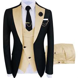 DDSP Beliebte Kleidung Luxus Party Bühne Männer Anzug Groomsmänner Reguläre Fit Smoking 3 Peice Set Jacke Hose Weste (Color : Apricot, Size : M.) von DDSP