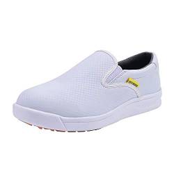 DDTX Kochschuhe Arbeitsschuhe SRC rutschfest Ölbeständig Anti-Splash Unisex Leicht Weiß Gr.40 von DDTX