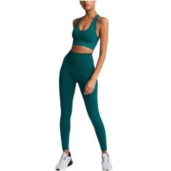 DDYYZZ Workout-Outfits für Frauen 2-Teiliges Set,Nahtlos Yoga-Outfits Hohe Taille Leggings+Sport-BH Damen Trainingsanzüge Set 2024 (7,S,S) von DDYYZZ