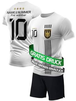 DE FANSHOP Deutschland Trikot Kinder Set für Junge Herren Fußball Trikot mit Shorts Personalisiert Fussball Shirt Geschenk für Nationalmannschaft Fans von DE FANSHOP