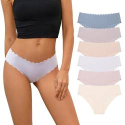 DEANGELMON Nahtlose Damen-Bikinis, Unterwäsche, unsichtbar, Hipster, Stretch, frech, Multipack, Macaron - 6er-Pack, S von DEANGELMON