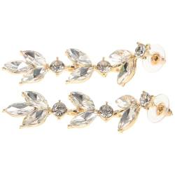 DEARMAMY 1 Paar Kristallblatt-Quasten-Ohrringe Für Damen Baumelnde Ohrringe Exquisite Baumelnde Ohrringe von DEARMAMY