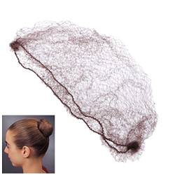 DEARMAMY 100 Stück Haarnetze Unsichtbares Elastisches Randgeflecht Unsichtbare Nylon-Haarnetze Perückennetze Für Lebensmittelservice Ballett-Dutt Schlafen Frauen Und Perücke (Kaffee) von DEARMAMY