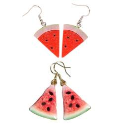 DEARMAMY 2 Paar Wassermelonen-Ohrringe Süße Sommer-Ohrringe Neuartige Seltsame Ohrringe Ohrstecker Hawaii-Ohrschmuck Für Frauen Und Mädchen von DEARMAMY