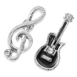 DEARMAMY Gitarren-Musiknoten-Ohrstecker 1 Musik-Ohrringe Neuartige Musiknoten-Charm-Ohrstecker Gitarren-Ohrringe Musikschmuck Für Musikliebhaber von DEARMAMY