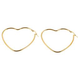 DEARMAMY Herz-Creolen 1 Paar Edelstahl-Herz-Ohrringe Herzförmige Ohrringe Dekorative Ohrringe Süße Liebe Herz-Tropfenohrringe Für Frauen Und Mädchen von DEARMAMY