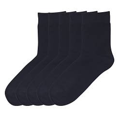 DEBAIJIA 5 Paar Bambus-Socken Set Herren Business Socken Bambusfaser Antibakteriell Anzug-Socken EU 40-45 (Schwarz) von DEBAIJIA