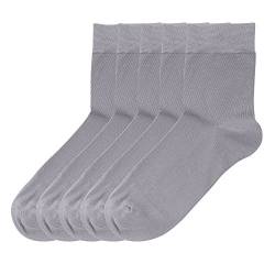 DEBAIJIA 5 Paar Bambus-Socken Set Herren Business Socken Bambusfaser Antibakteriell Anzug-Socken Ganzjahr Atmungsaktiv EU 40-45 (Hellgrau) von DEBAIJIA