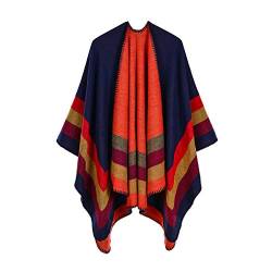 DEBAIJIA Damen Poncho Schal Winter Frauen Schultertuch Decke Kaschmir Umhängetuch Dicke Cape Cardigan Coat Retro Weich Warm von DEBAIJIA