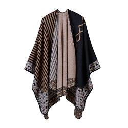 DEBAIJIA Damen Poncho Schal Winter Frauen Schultertuch Decke Kaschmir Umhängetuch Dicke Cape Cardigan Coat Retro Weich Warm von DEBAIJIA