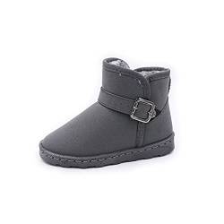 DEBAIJIA Damen Schneestiefel Winterstiefel Winterschuhe Rutschfest Thermostiefel Warm Gefütterte Weiche Stiefel 38 EU Grau (Etikettengröße:38) von DEBAIJIA