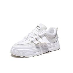 DEBAIJIA Damen Sneaker Weiße Turnschuhe rutschfeste Laufschuhe Sportschuhe Freizeitschuhe Klassisch Straßenlaufschuhe Walkingschuhe EU 40 B-Weiß von DEBAIJIA