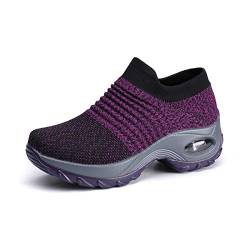 DEBAIJIA Damen Turnschuhe Laufschuhe Sportschuhe Atmungsaktiv Frauen Joggingschuhe Leichte Fitness Schuhe 37 EU Lila (Etikettengröße-37) von DEBAIJIA