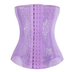 DEBAIJIA Damen Waist Cincher Korsett Taillenmieder Verstellbar Trainer Postpartale Gewichtsverlust Formend Body Shaper Fatburner Violett M von DEBAIJIA