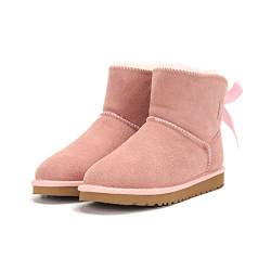 DEBAIJIA Damen Weiche Winterschuhe Rutschfest Thermostiefel Schneestiefel Winterstiefel Warm Gefütterte Stiefel 38 EU Rosa (Etikettengröße:38) von DEBAIJIA