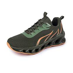 DEBAIJIA Herren Laufschuhe Freizeitschuhe ​Turnschuhe Männer Sportschuhe Atmungsaktiv Sneaker rutschfeste Straßenlaufschuhe Joggingschuhe EU 42 Armee Grün von DEBAIJIA