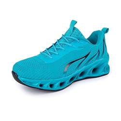 DEBAIJIA Herren Laufschuhe Freizeitschuhe ​Turnschuhe Männer Sportschuhe Atmungsaktiv Sneaker rutschfeste Straßenlaufschuhe Joggingschuhe EU 45 Himmel Blau von DEBAIJIA