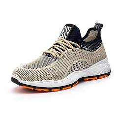 DEBAIJIA Herren Laufschuhe Straßenlaufschuhe ​Turnschuhe Männer Freizeitschuhe Sportschuhe Atmungsaktiv Sneaker rutschfeste Joggingschuhe EU 43 A - Beige von DEBAIJIA