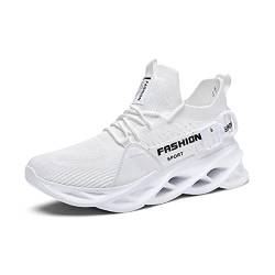 DEBAIJIA Herren Laufschuhe ​Turnschuhe Männer Freizeitschuhe Sportschuhe Atmungsaktiv Sneaker rutschfeste Joggingschuhe Straßenlaufschuhe EU 42 Weiß von DEBAIJIA