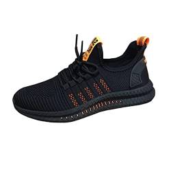 DEBAIJIA Herren Laufschuhe ​Turnschuhe Männer Joggingschuhe Sportschuhe Atmungsaktiv Sneaker rutschfeste Straßenlaufschuhe Freizeitschuhe EU 40 Schwarz-Orange von DEBAIJIA