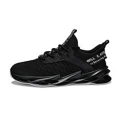 DEBAIJIA Herren Laufschuhe ​Turnschuhe Männer Sportschuhe Atmungsaktiv Sneaker rutschfeste Straßenlaufschuhe Freizeitschuhe Joggingschuhe EU 44 Schwarz-Weiß von DEBAIJIA