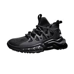 DEBAIJIA Herren Laufschuhe ​Turnschuhe Männer Sportschuhe Atmungsaktiv Sneaker rutschfeste Straßenlaufschuhe Freizeitschuhe Joggingschuhe EU 44 Schwarz von DEBAIJIA