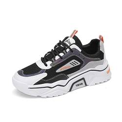 DEBAIJIA Herren Sneaker Weiße Laufschuhe Männer Turnschuhe Sportschuhe rutschfeste Freizeitschuhe Klassisch Straßenlaufschuhe Walkingschuhe EU 42 Schwarz Orange von DEBAIJIA