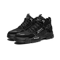 DEBAIJIA Herren Sneaker Weiße Laufschuhe Männer Turnschuhe Sportschuhe rutschfeste Freizeitschuhe Straßenlaufschuhe Klassisch Walkingschuhe EU 42 Schwarz von DEBAIJIA