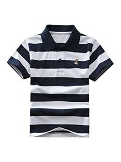 DEBAIJIA Jungen Poloshirt Kinder Kühle kurzen Ärmeln Oberteile 1-12T T Shirts Poloshirt Baumwolle Atmungsaktiv Sommer Lässig Outdoor (Schwarz-110) von DEBAIJIA