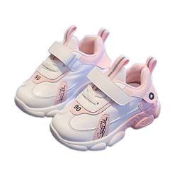 DEBAIJIA Kinder Schuhe 1-5T Mädchen Jungen Sportschuhe Baby First-Walking Mesh rutschfeste Weiche Leichte 22 EU Pink von DEBAIJIA