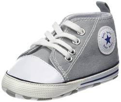 DEBAIJIA Lauflernschuhe Baby Segeltuchschuhe 0-6M Kinder Turnschuhe Jungen Leichtes Leinen Schuhe Mädchen Weiche Sohle 17 EU Grau (Etikettengröße 1) von DEBAIJIA