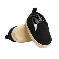 DEBAIJIA Lauflernschuhe Baby Segeltuchschuhe 12-18M Kinder Turnschuhe Jungen Leichtes Leinen Schuhe Mädchen Weiche Sohle 20 EU Schwarz (12-18) von DEBAIJIA